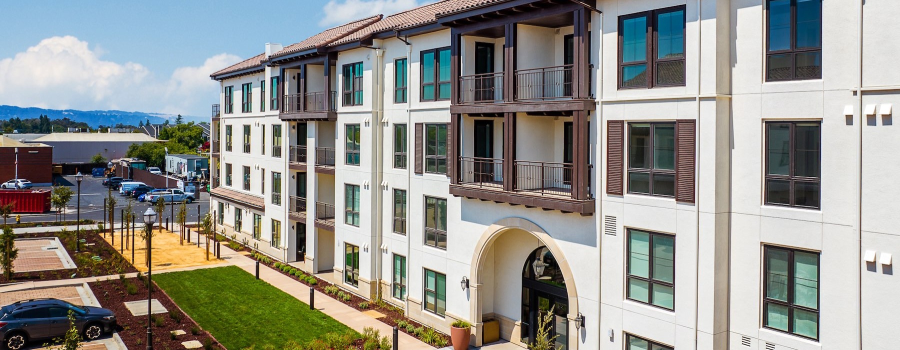 a building with a courtyard