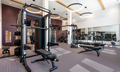 a gym with exercise equipment