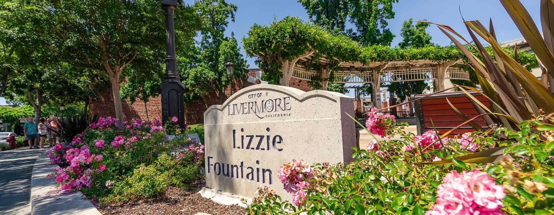 Feel the energy of a lively, vibrant Downtown scene signage and landscaping